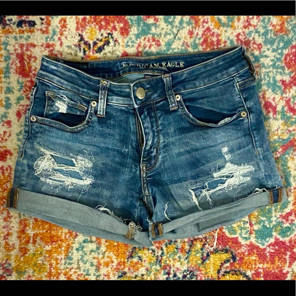 American Eagle Women Ripped Denim Shorts